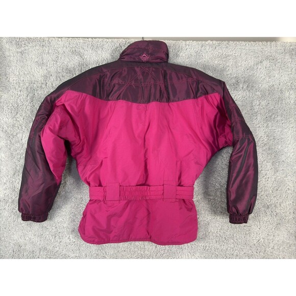 Vintage 90s Mountain Goat Pink Fushia‎ Puffer Ski Jacket Women Size M - Picture 9 of 10